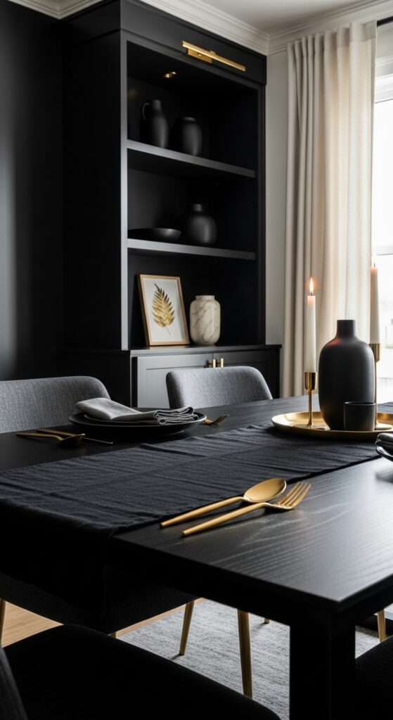 Black and Gold Color Palette with Matte Finishes