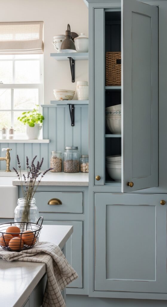 Chalk-Painted Cabinets with Distressed Edges