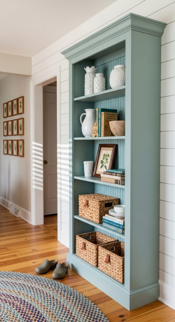 Freestanding Pallet Wood Coffee Station Hutch