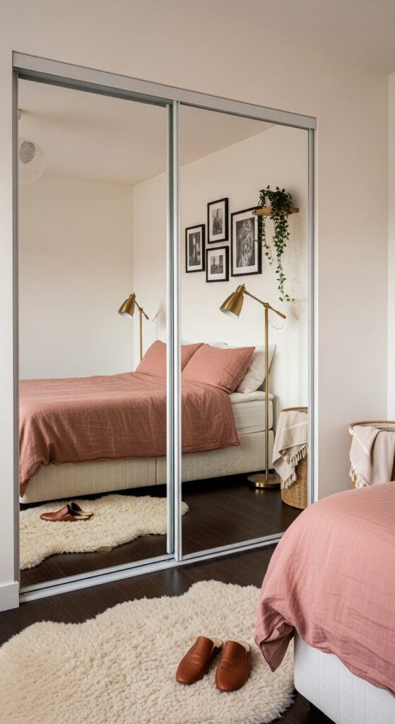 Mirrored Closet Doors That Reflect Natural Light