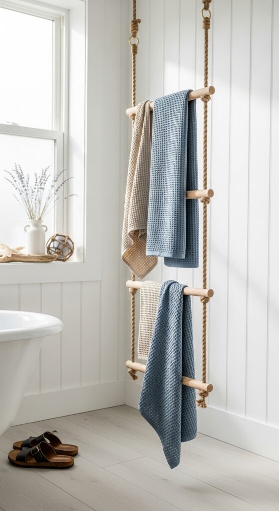 Rope Ladder Towel Rack