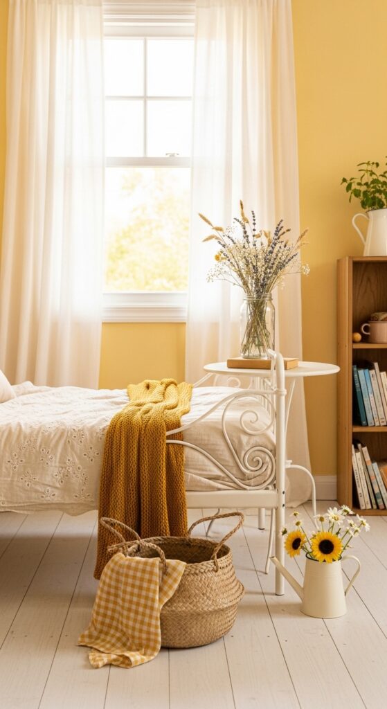Sunshine Yellow Cottage-Core Bedroom