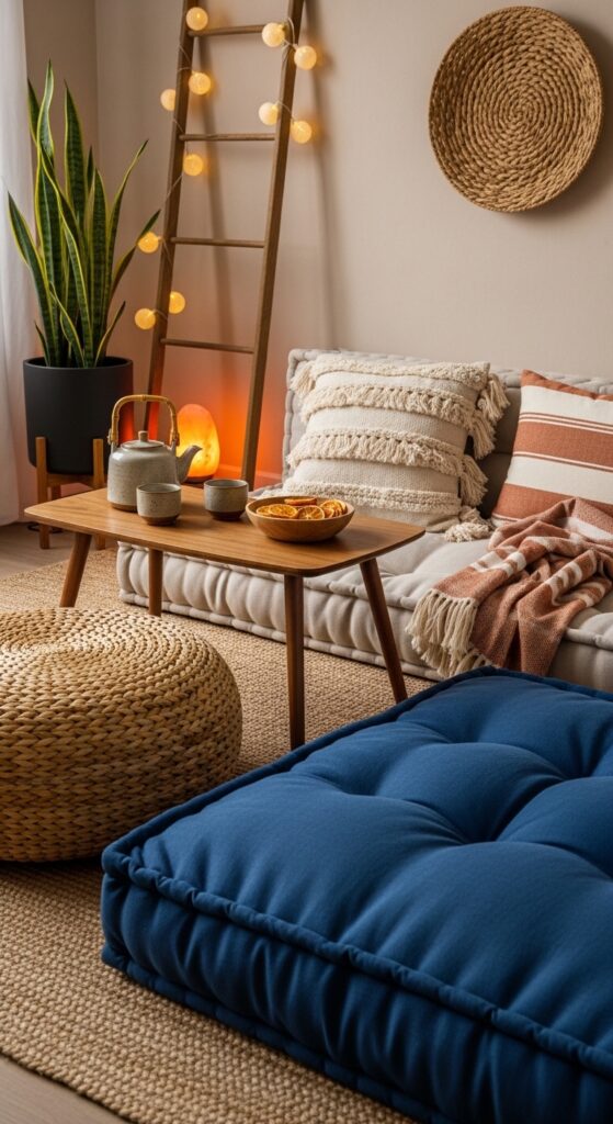 Low-Profile Floor Seating with Oversized Cushions