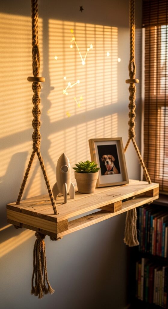 Hanging Pallet Swing Shelf for Display