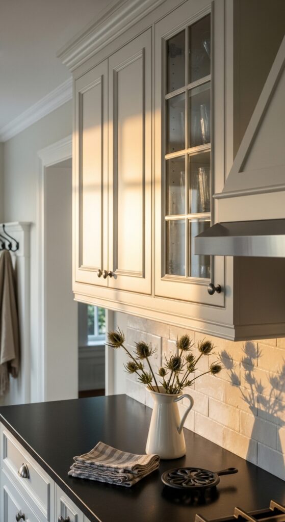 Shaker-Style Door Overlays on Flat-Panel Cabinets