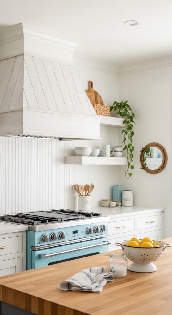 Whitewashed Pine Cottage-Style Hood