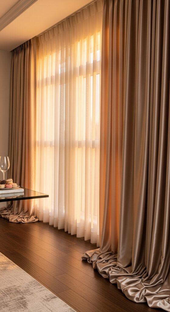 Floor-to-Ceiling Drapes in Silk or Satin