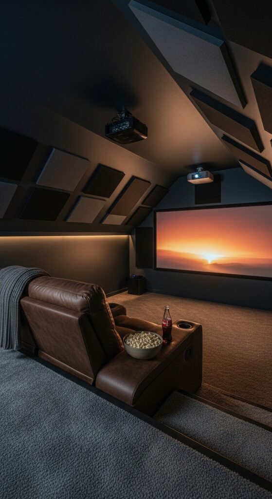 Home Theater With Tiered Floor Seating