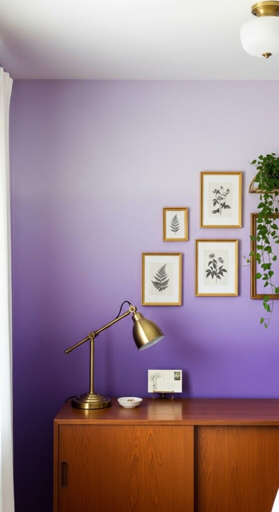 Purple Ombre Wall Treatment from Lilac to Violet