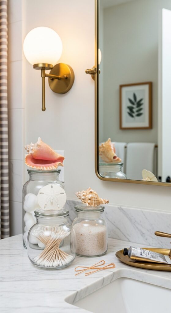 Seashell-Topped Storage Jars