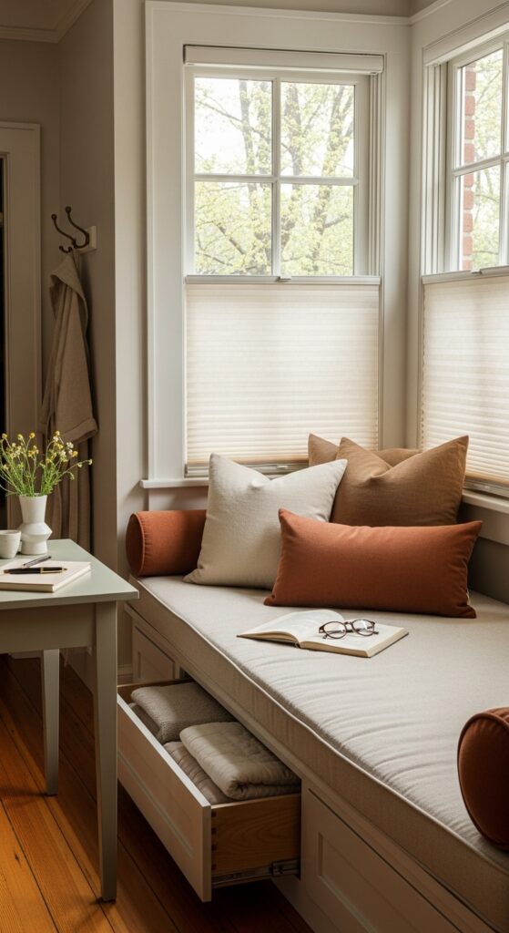 Built-In Window Seat Bed with Storage