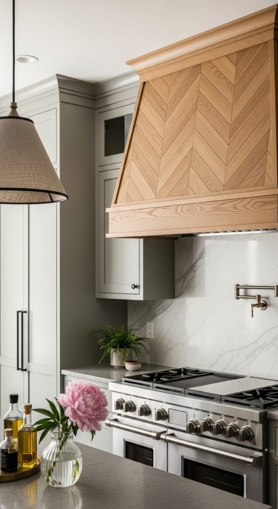 Herringbone Wood Panel Hood Surround