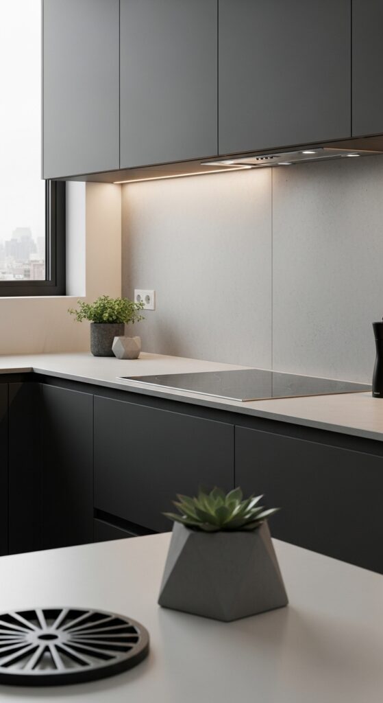 Large Format Porcelain Slab in Concrete Gray