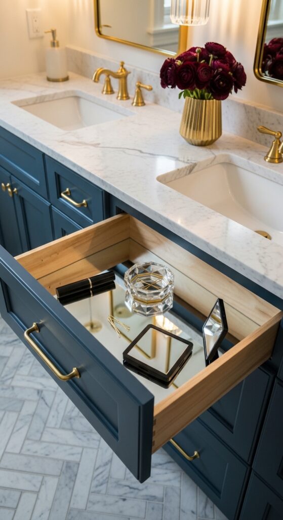 Mirrored Adhesive Liner for Bright, Open-Feeling Drawers