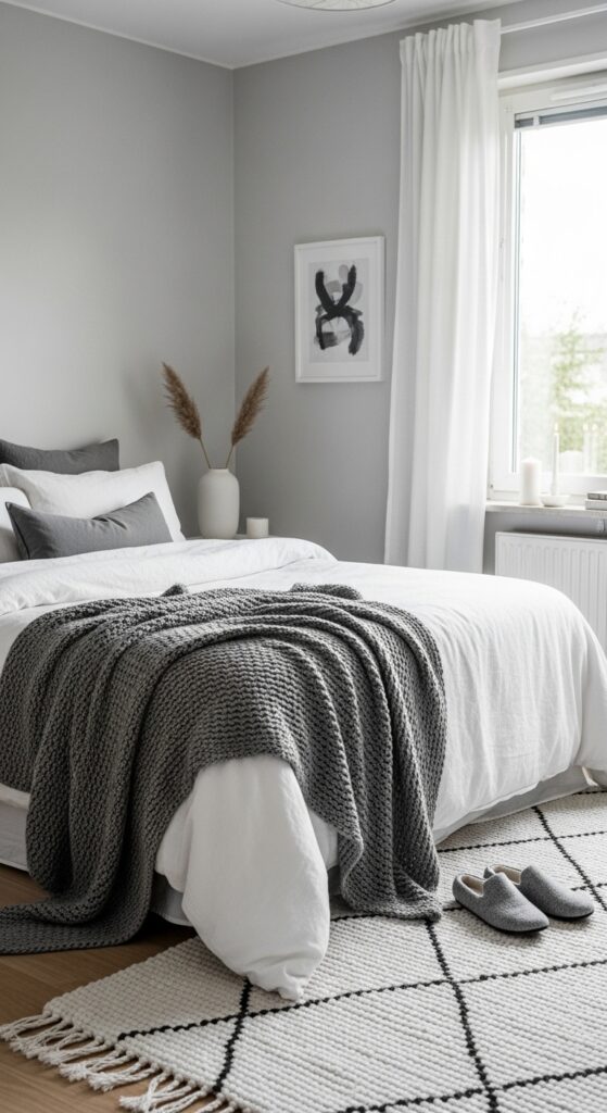 Monochromatic Color Scheme in Soft Whites and Grays