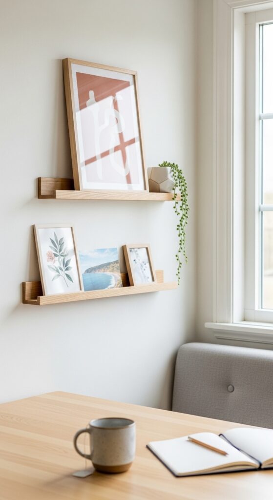 Picture Ledge Shelves for Rotating Dining Room Displays