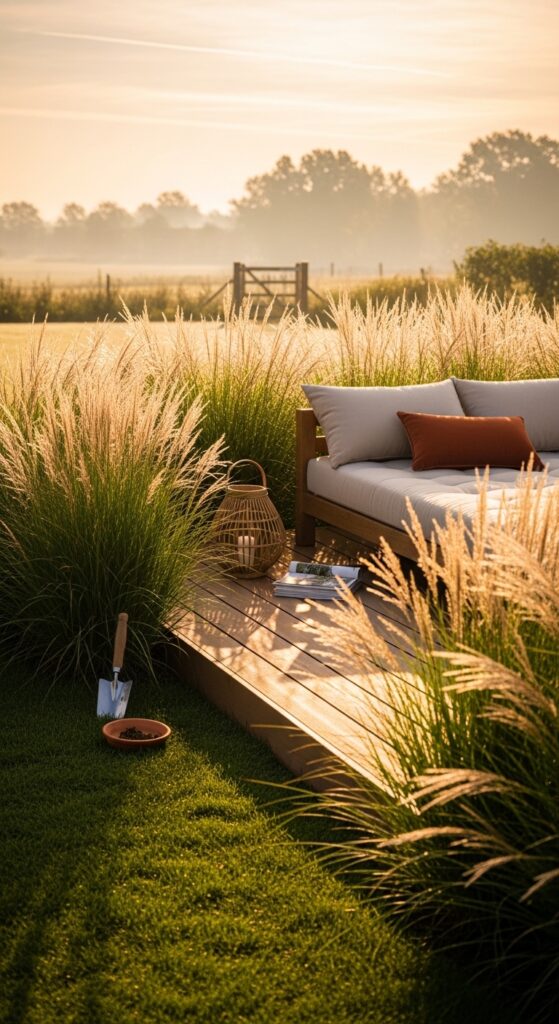 Raised Deck Platform Hidden by Tall Grasses