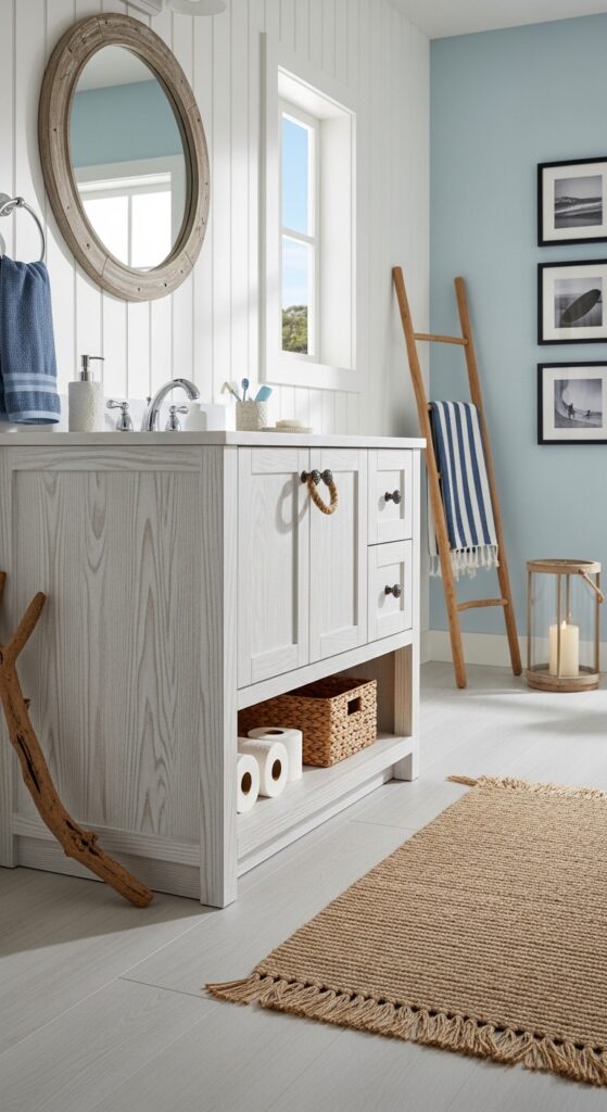 Whitewashed Wood Cabinets for Coastal, Airy Softness
