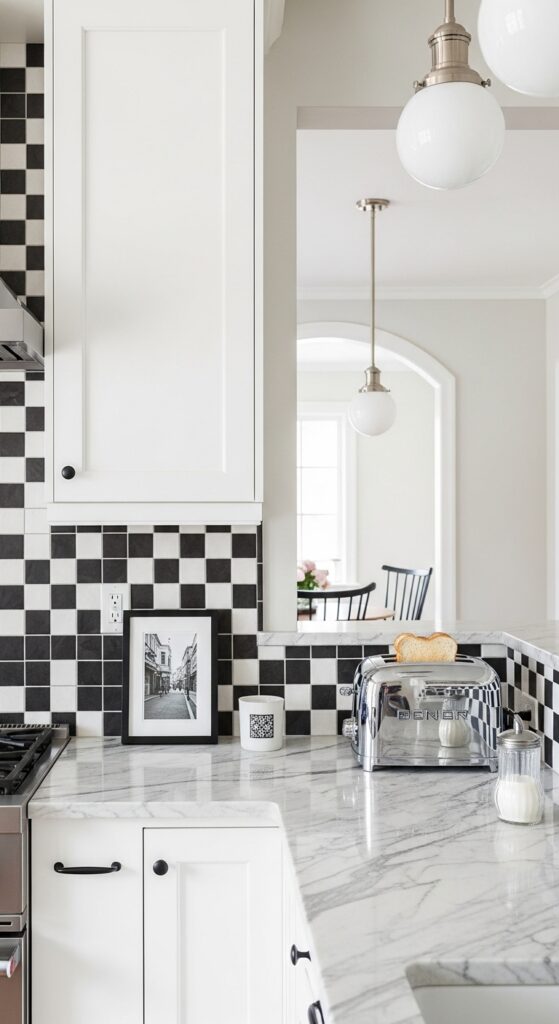 Black and White Checkerboard Pattern