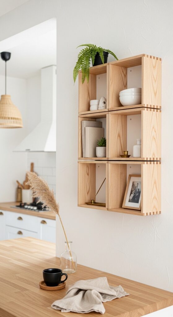 Corner Kitchen Hutch With Diagonal Shelving