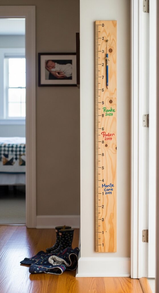 Painted Doorway Growth Chart with Ruler Markings