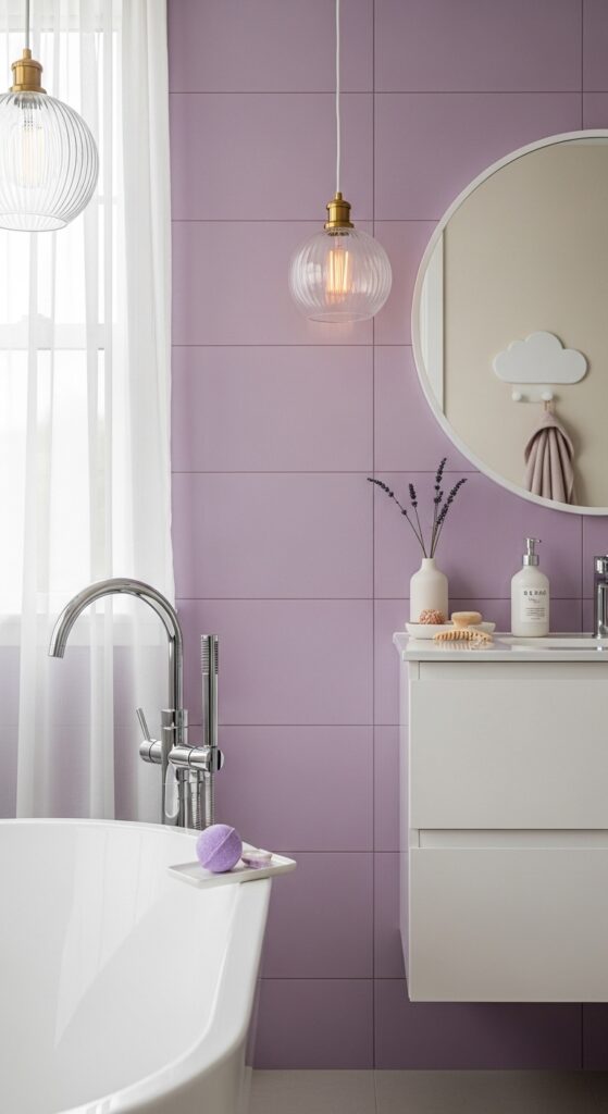Soft Lavender Large-Format Wall Tiles for a Calm Sanctuary
