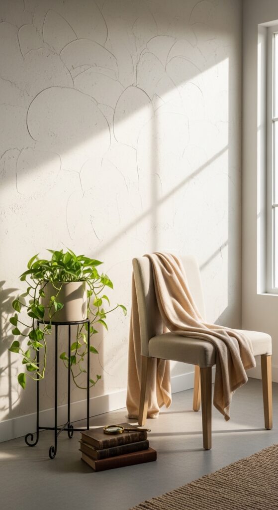 Textured Plaster Finish in Warm White