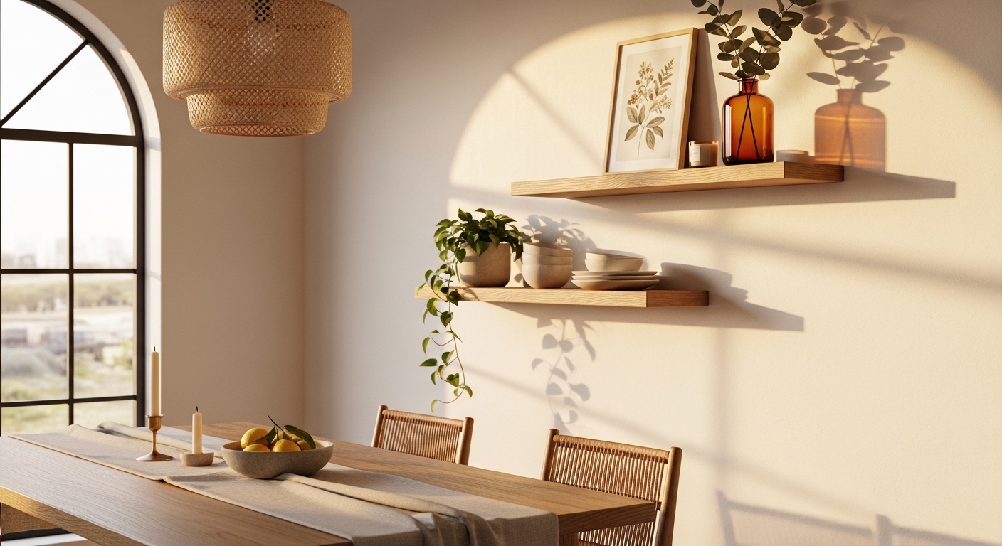Floating Shelves Dining Room