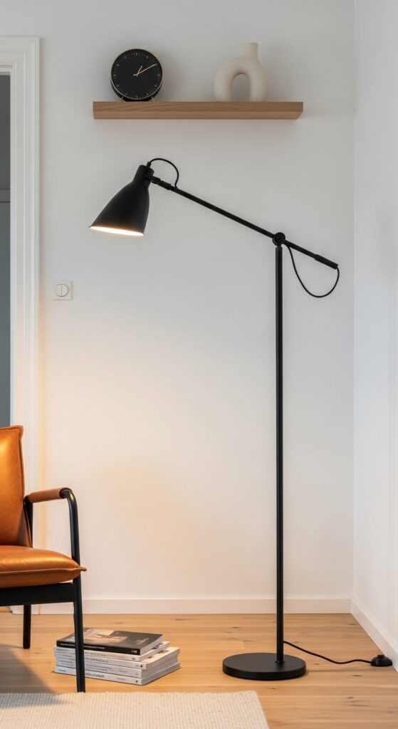 Minimalist Black Metal Floor Lamp