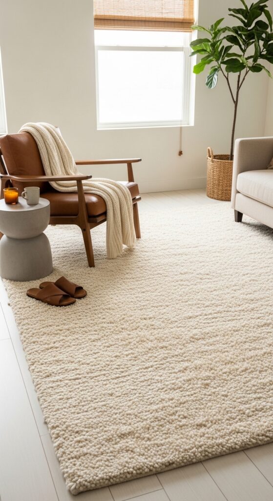 Shag Rugs in Neutral Tones with Long Pile