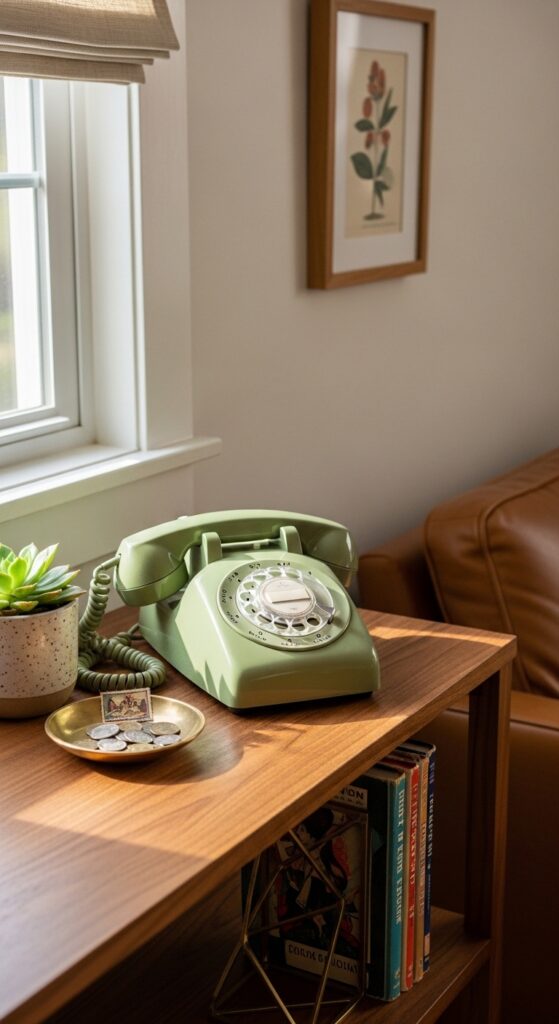 Vintage Rotary Phones as Decor Accents